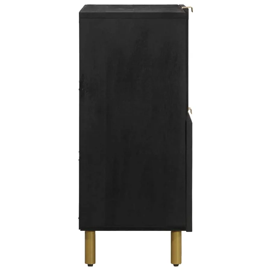Buffet noir 80x33x75 cm bois d'ingénierie - 4