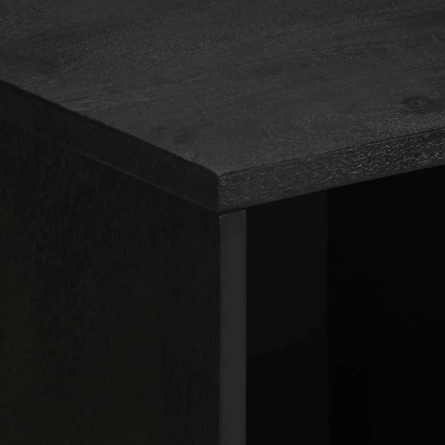 Buffet noir 80x33x75 cm bois d'ingénierie - 7