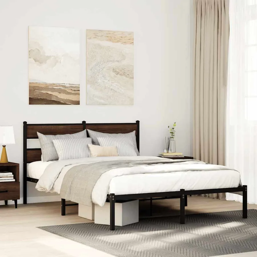 Cadre de lit sans matelas avec tête de lit 140x200 cm