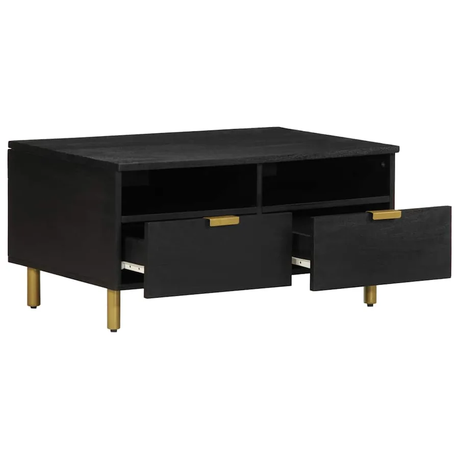Table basse noir 80x54x40 cm bois d'ingénierie - 2