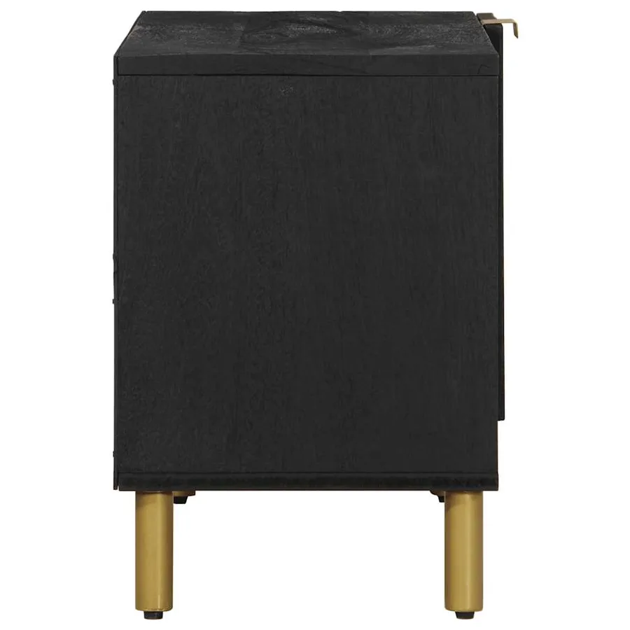 Meuble TV noir 80x33x46 cm bois d'ingénierie - 4
