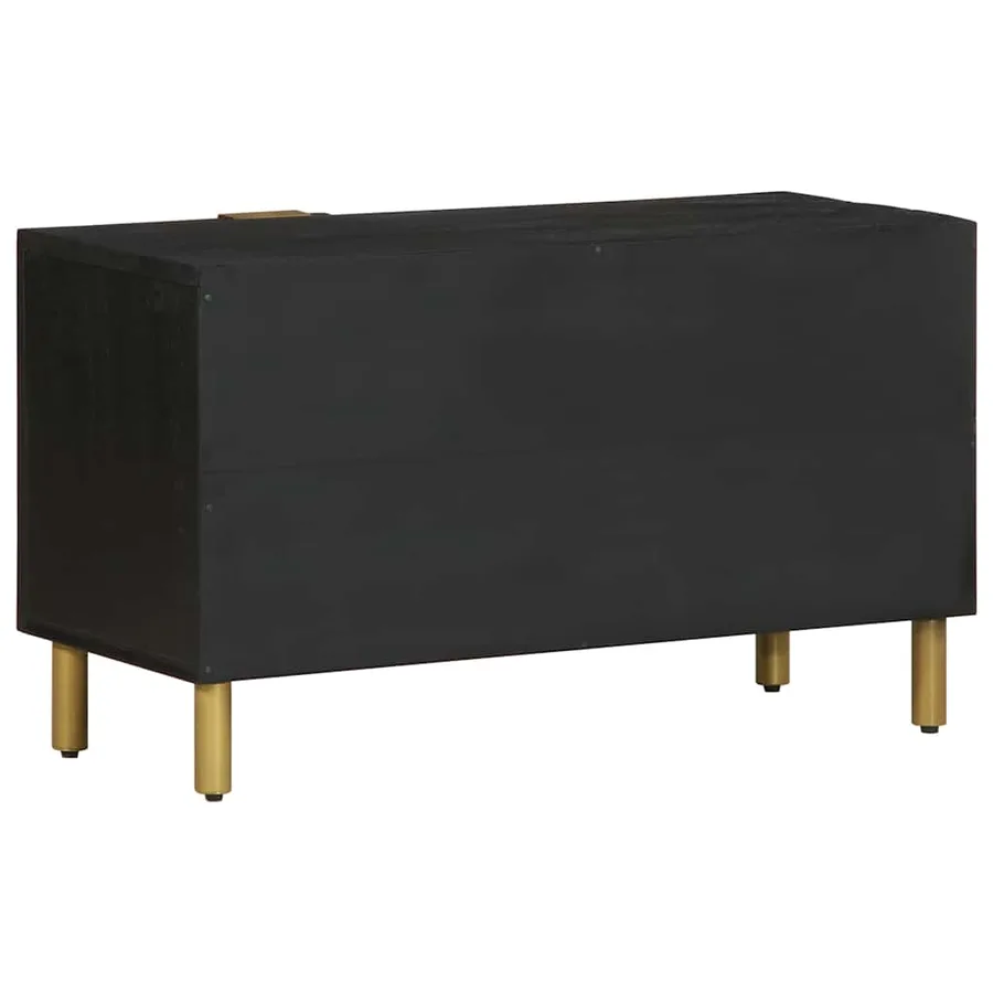 Meuble TV noir 80x33x46 cm bois d'ingénierie - 5