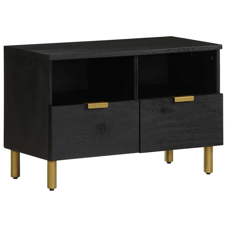 Meuble TV noir 70x33x46 cm bois d'ingénierie