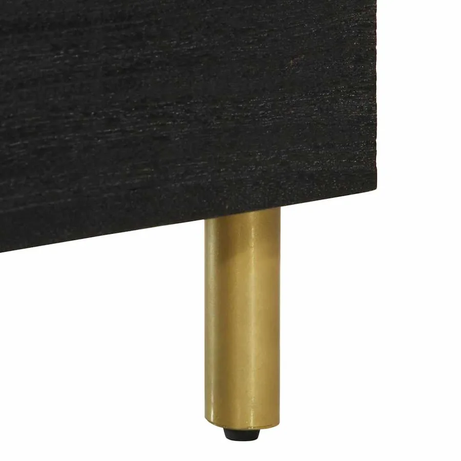 Meuble TV noir 70x33x46 cm bois d'ingénierie - 8