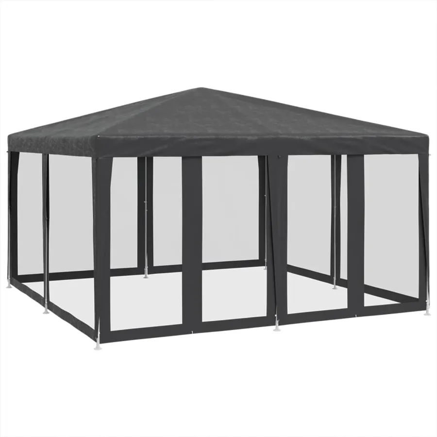 Tente de fête avec 8 parois latérales en maille anthracite 4x4m - 2