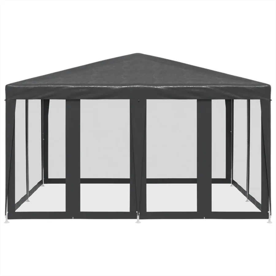 Tente de fête avec 8 parois latérales en maille anthracite 4x4m - 3