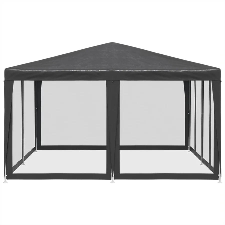 Tente de fête avec 8 parois latérales en maille anthracite 4x4m - 4