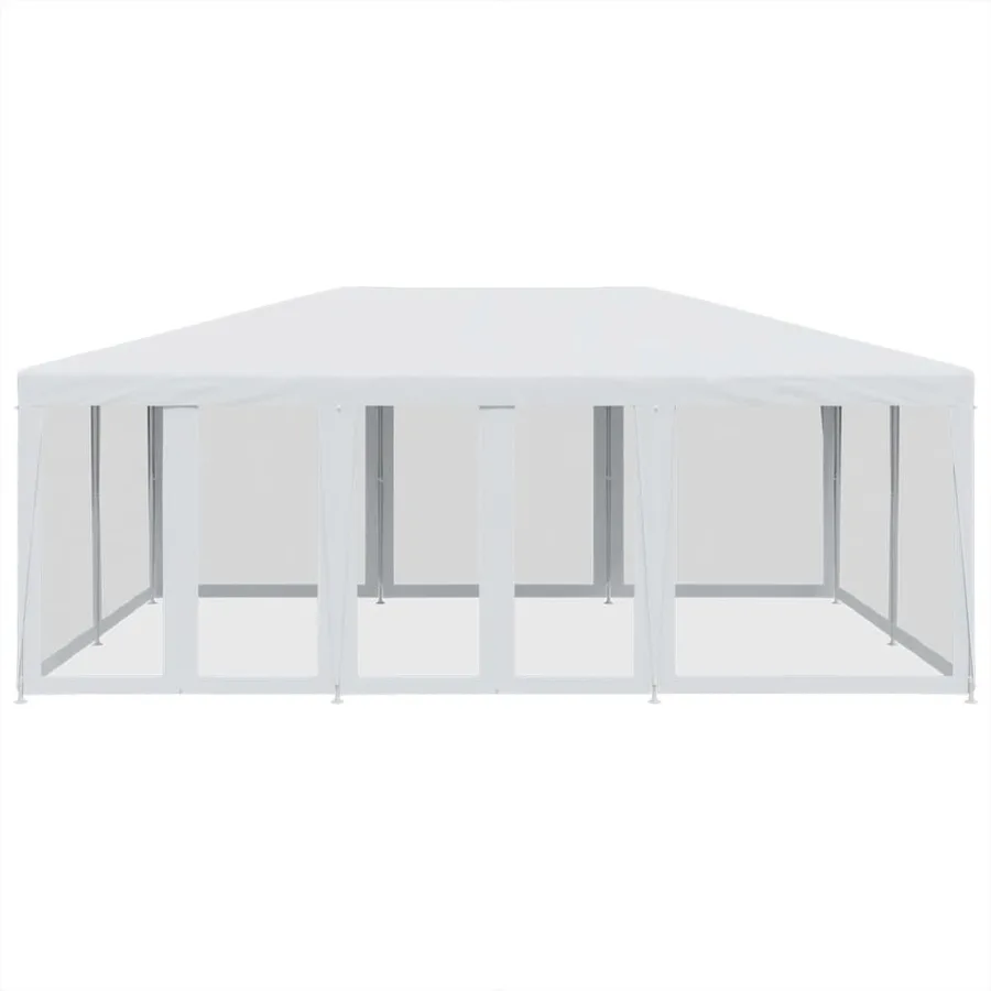 Tente de fête avec 10parois latérales en maille blanc 6x4m PEHD - 3