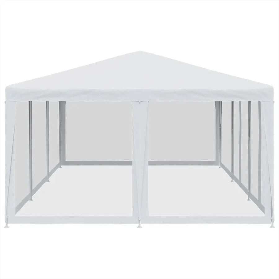 Tente de fête avec 10parois latérales en maille blanc 6x4m PEHD - 4