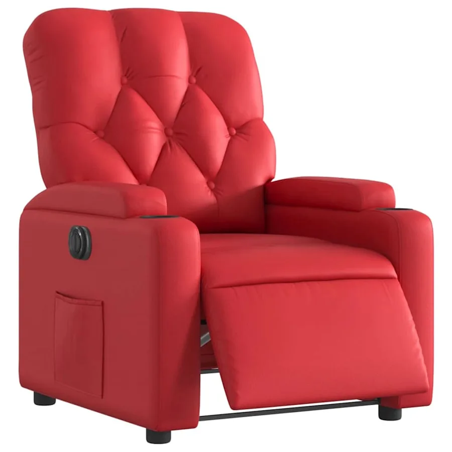 Fauteuil inclinable électrique Rouge Similicuir - 3