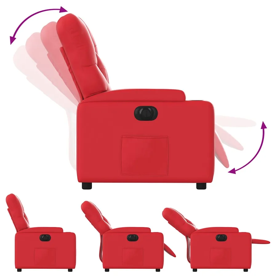 Fauteuil inclinable électrique Rouge Similicuir - 7