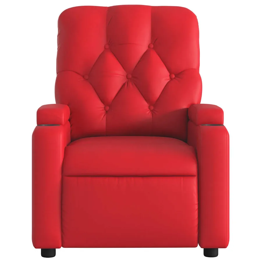 Fauteuil inclinable électrique Rouge Similicuir - 9