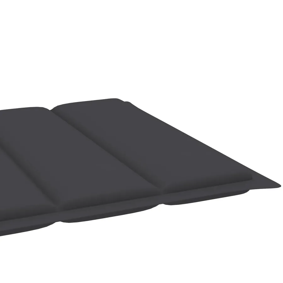 Chaises longues lot de 2 avec coussin anthracite Teck solide - 10