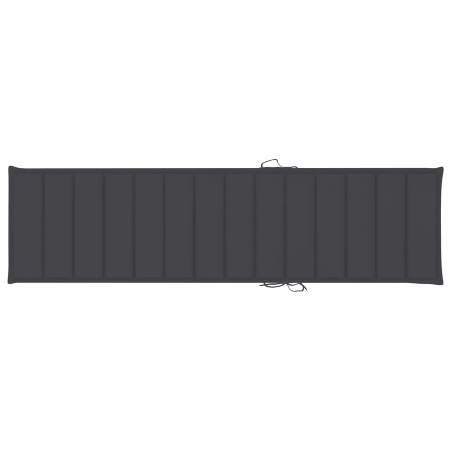 Chaises longues lot de 2 avec coussin anthracite Teck solide - 15