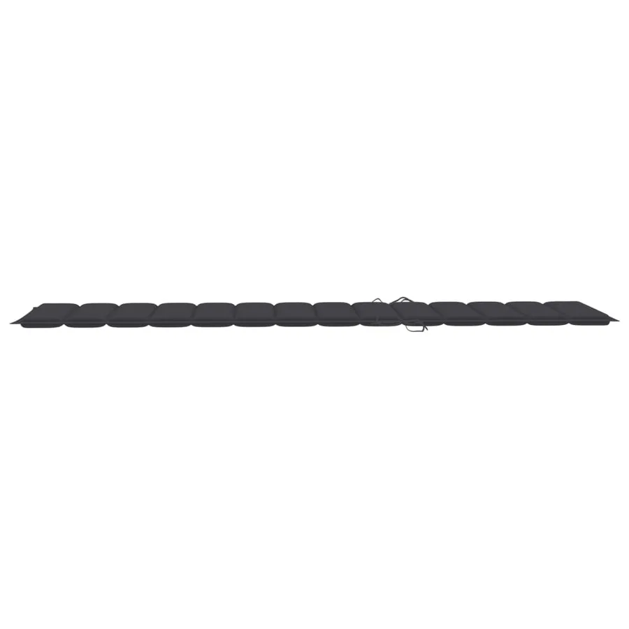 Chaises longues lot de 2 avec coussin anthracite Teck solide - 16