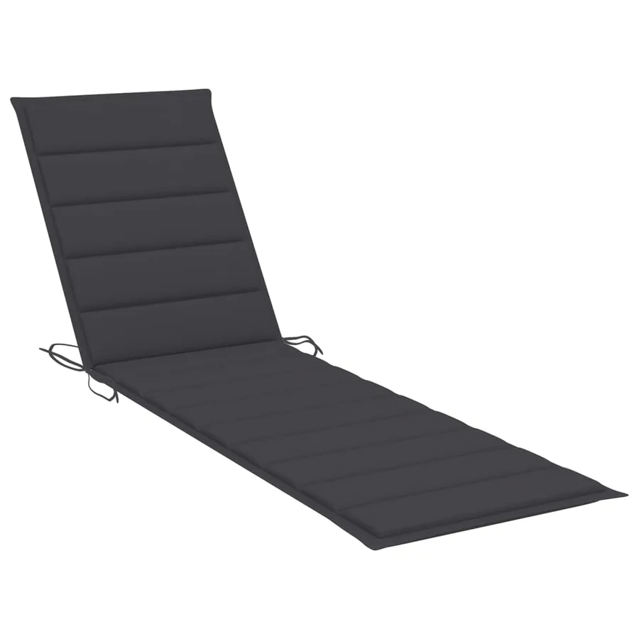 Chaises longues lot de 2 avec coussin anthracite Teck solide - 8