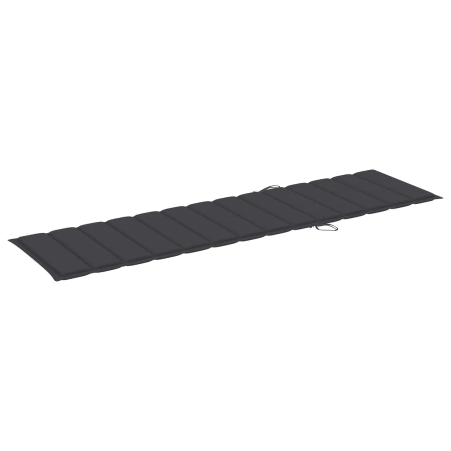Chaises longues lot de 2 avec coussin anthracite Teck solide - 9