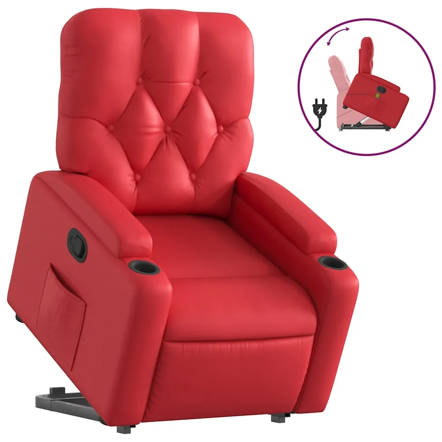 Fauteuil inclinable Rouge Similicuir - 2