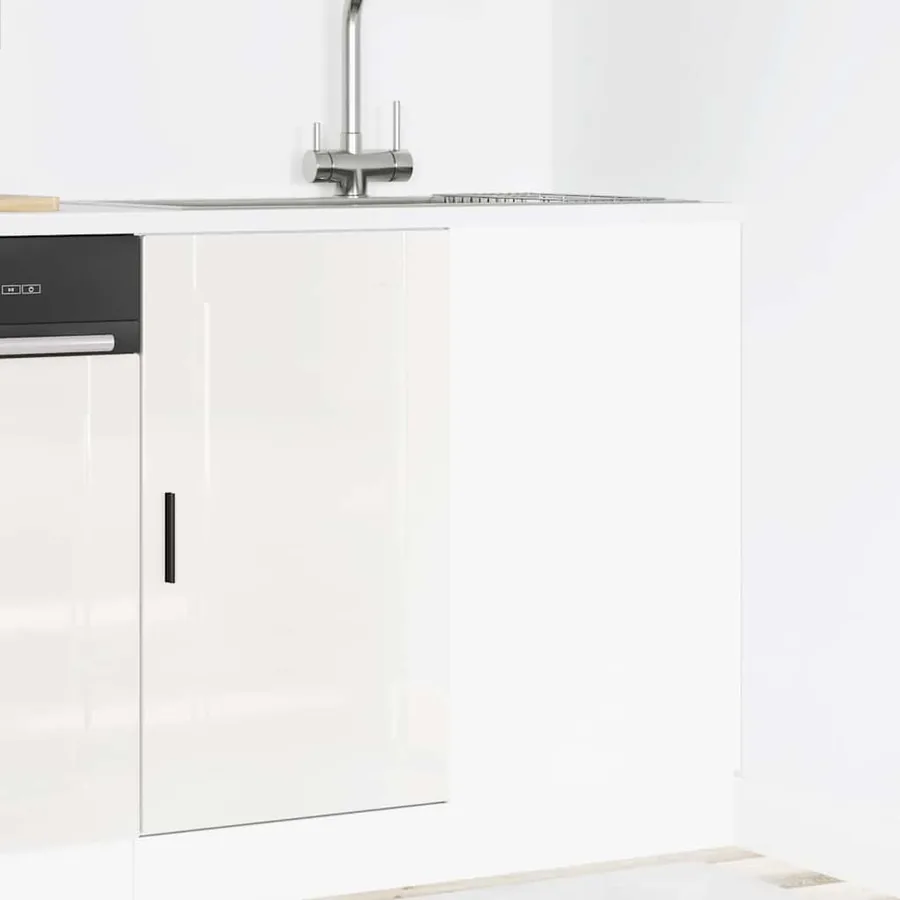 Meuble bas de cuisine « Porto » Bois d'ingénierie blanc brillant