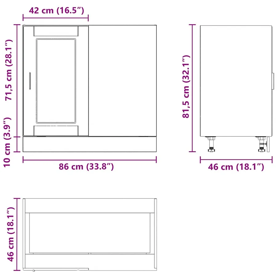 Armoire de cuisine Porto blanc bois d'ingénierie - 12