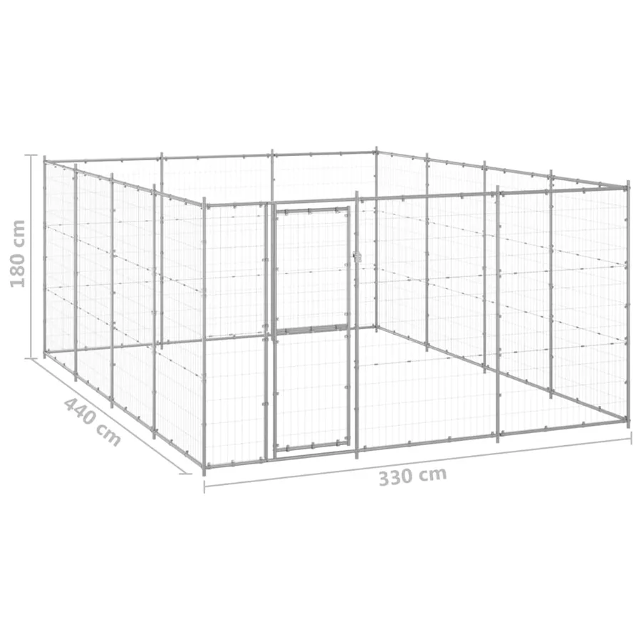 Chenil extérieur Acier galvanisé 14,52 m² - 6