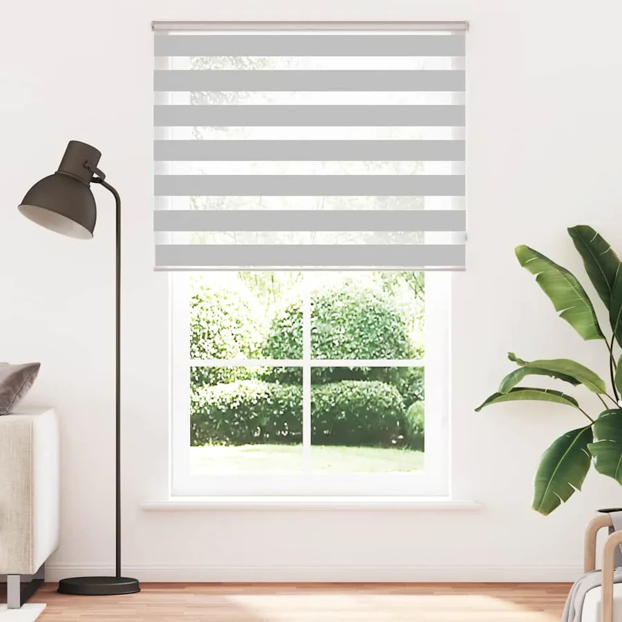 Store zèbre gris clair largeur du tissu 145,9 cm polyester - 2