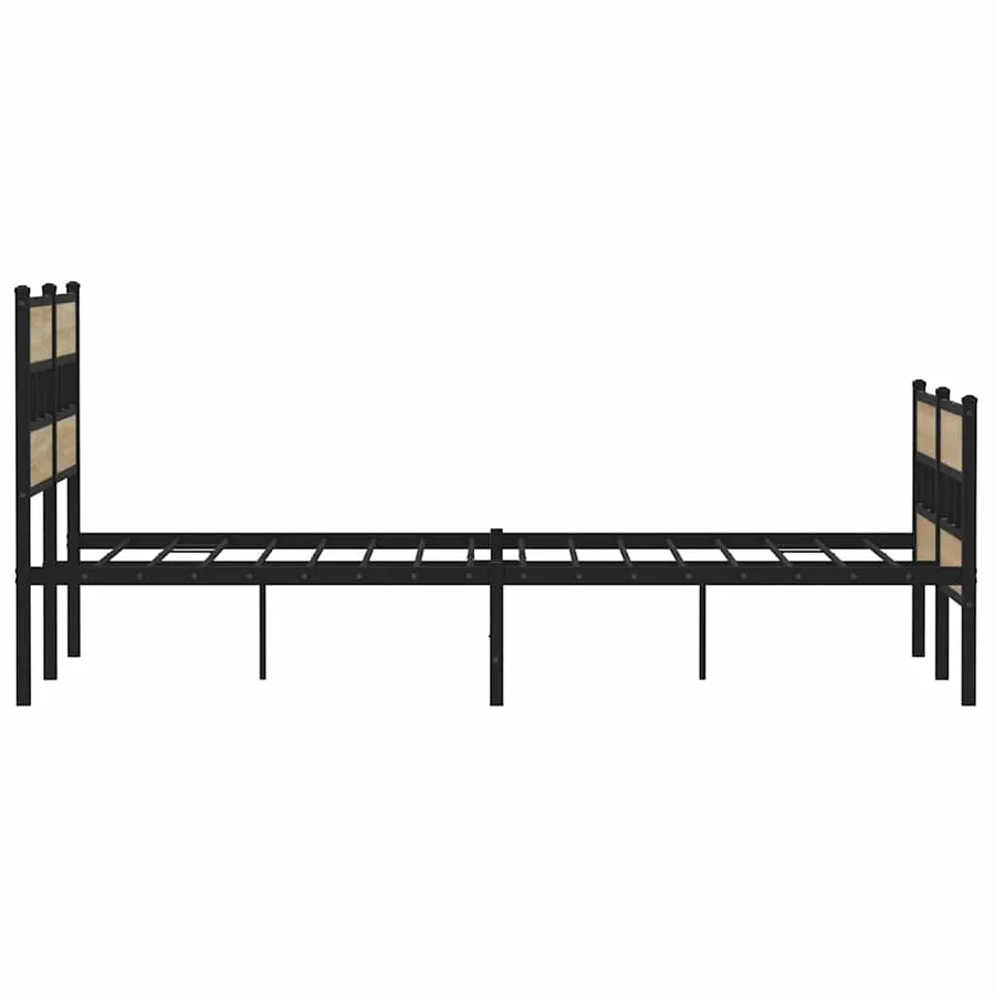 Cadre de lit en métal sans matelas chêne sonoma 135x190 cm - 5