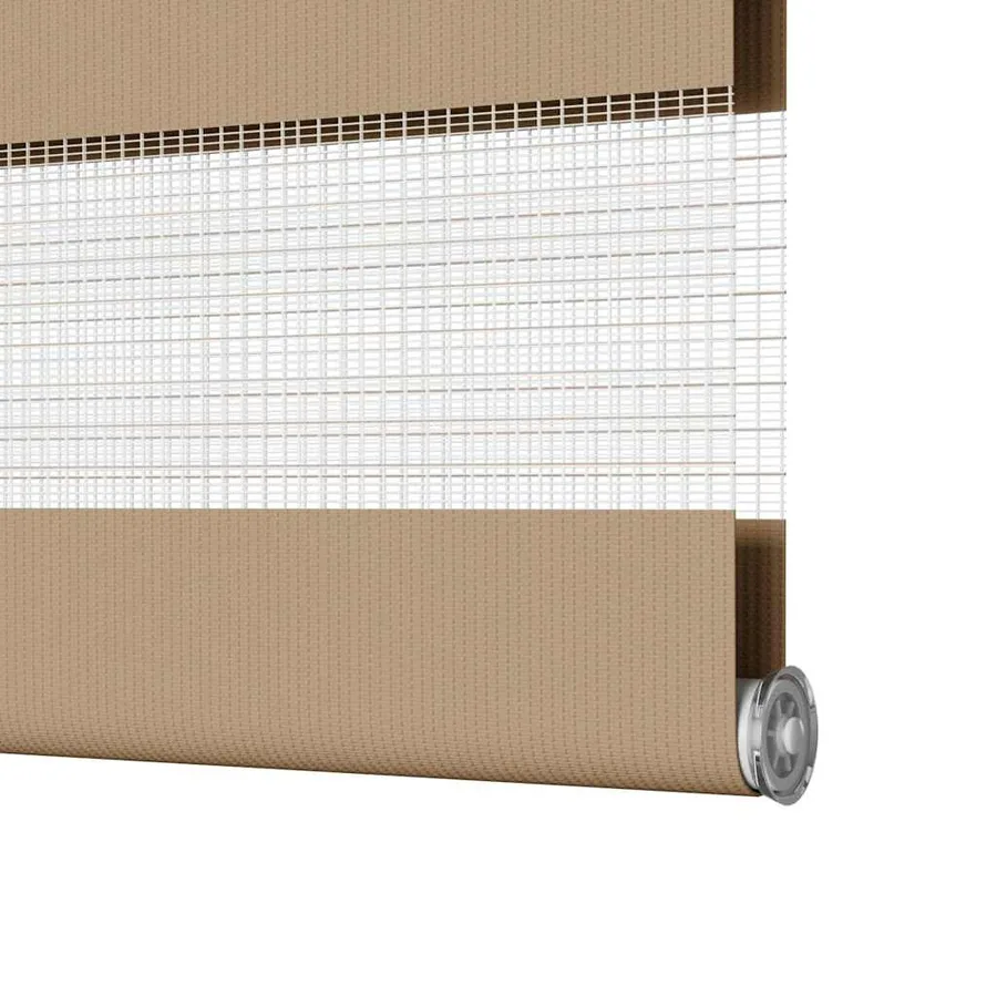 Store zèbre marron sable largeur du tissu 140,9cm polyester - 12