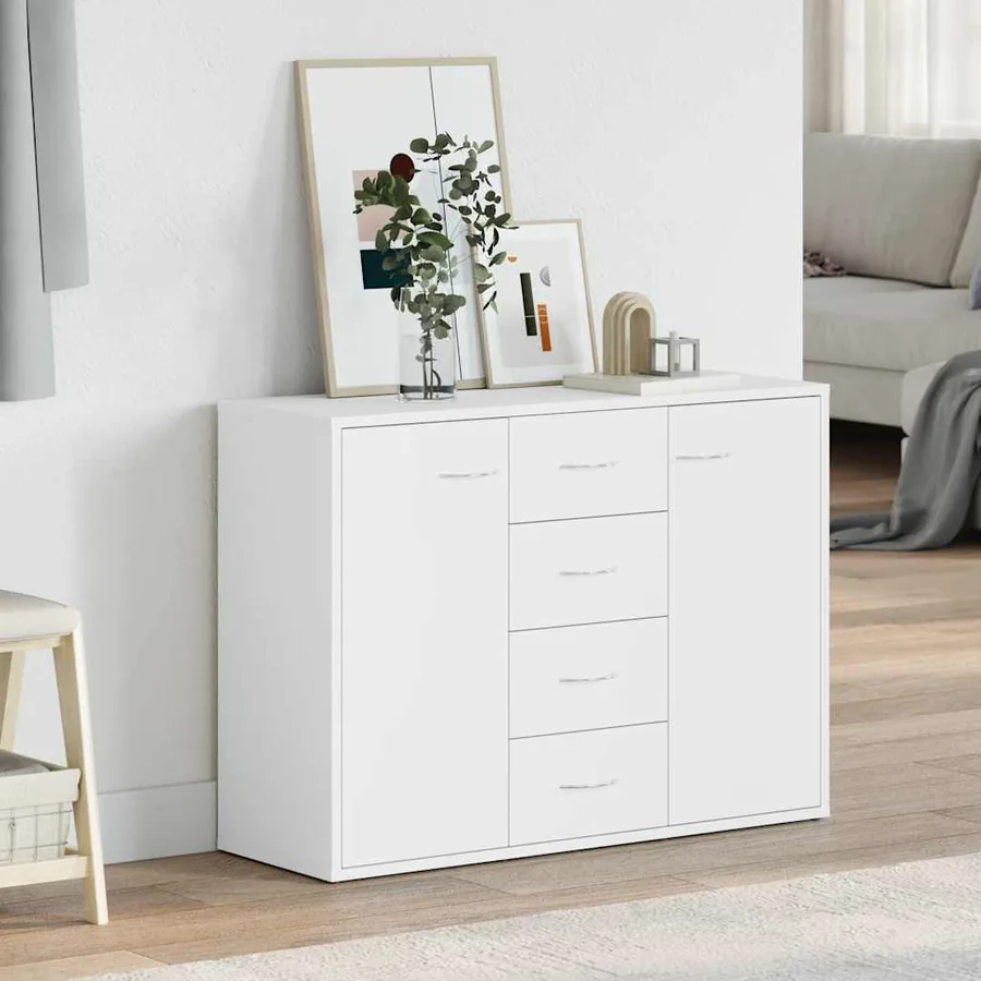 Buffet Blanc 88x30x65 cm Bois d'ingénierie
