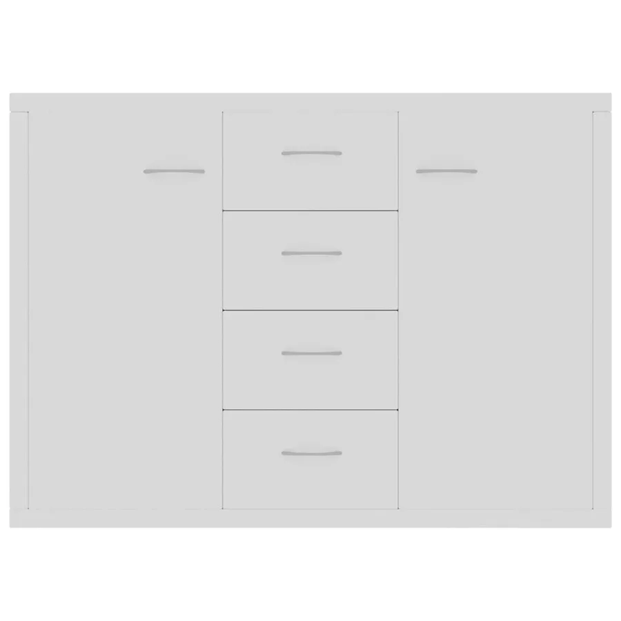 Buffet Blanc 88x30x65 cm Bois d'ingénierie - 5