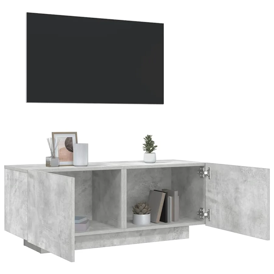 Meuble TV Gris béton 100x35x40 cm Bois d'ingénierie