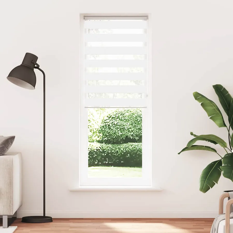 Store zèbre blanc 85x200 cm largeur du tissu 80,9 cm polyester - 2