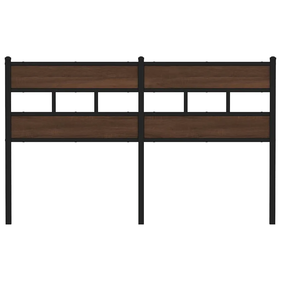 Tête de lit de remplacement chêne marron 140 cm acier et bois d'ingénierie - 3