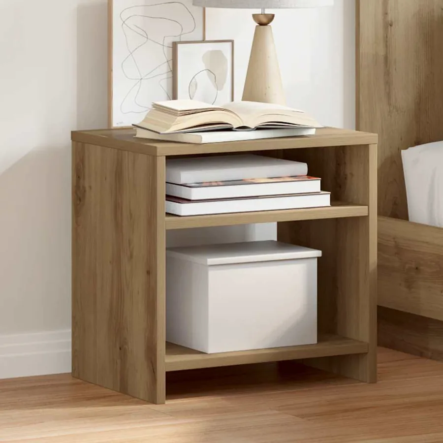 Tables de chevet 2 pcs chêne artisanal bois d'ingénierie