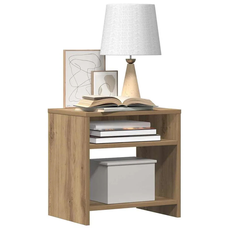 Tables de chevet 2 pcs chêne artisanal bois d'ingénierie - 4