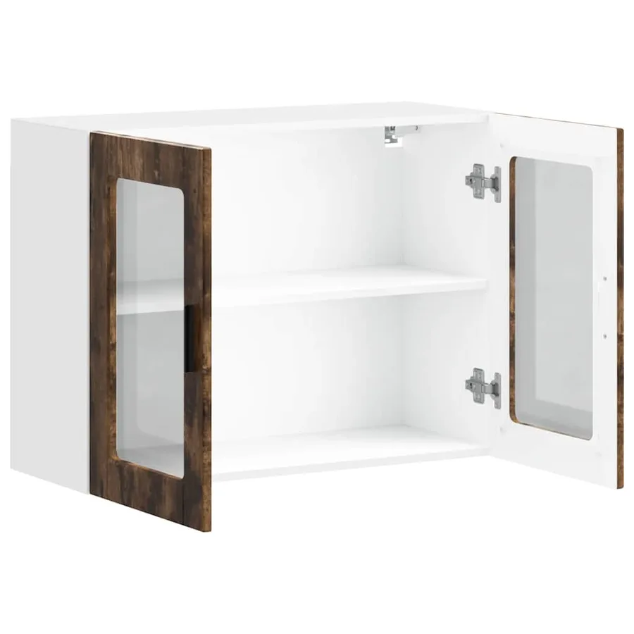 Armoire murale de cuisine avec porte en verre Porto chêne fumé - 6