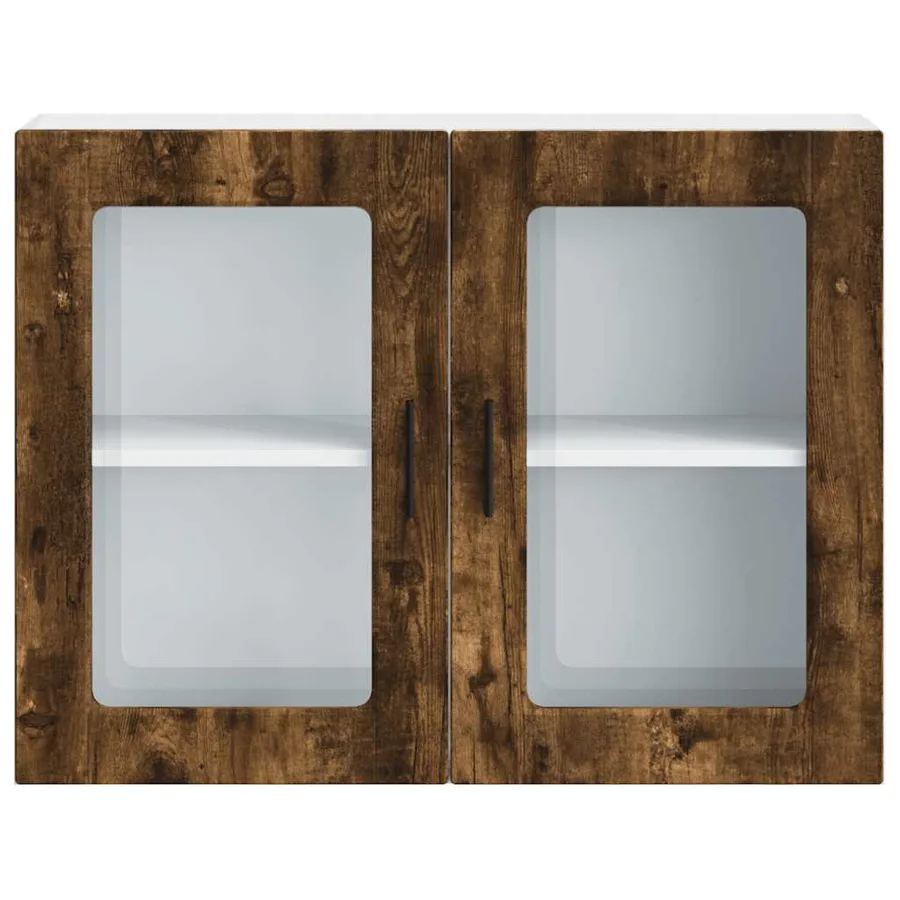 Armoire murale de cuisine avec porte en verre Porto chêne fumé - 7