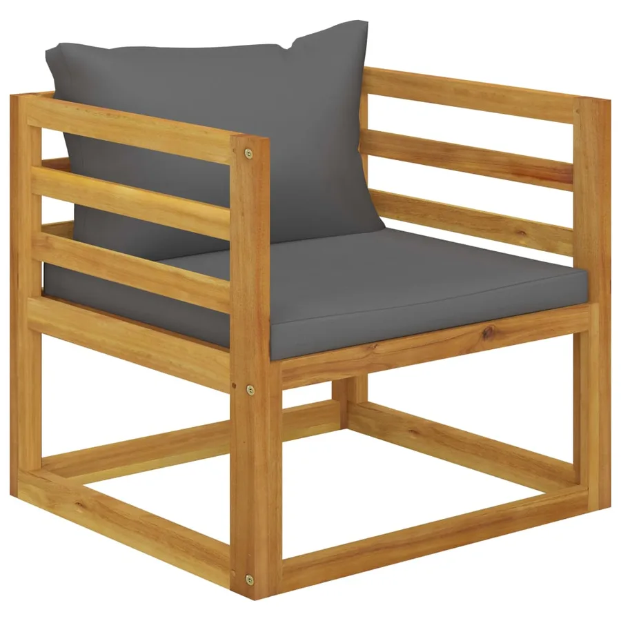 Salon de jardin 12 pcs avec coussin Bois d'acacia solide - 10