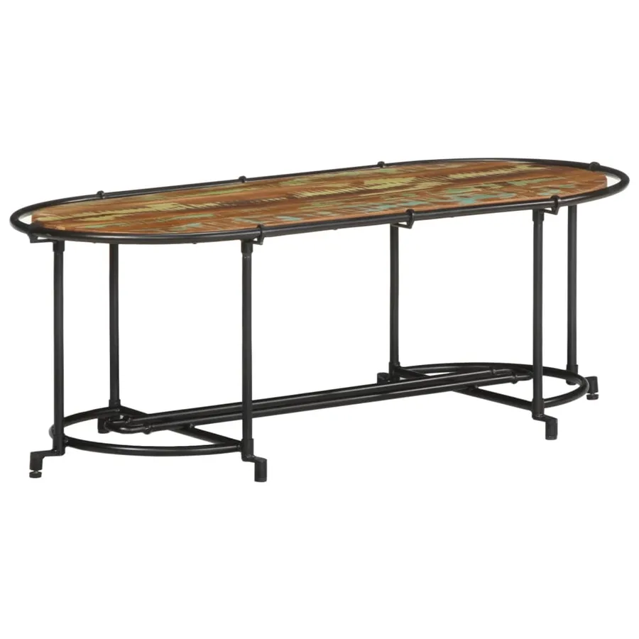 Table basse 110x55x40 cm bois massif de récupération - 3