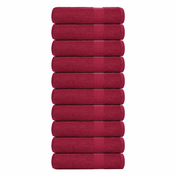 Serviettes de douche FROGN 10 pcs bordeaux 70x140cm 360 g/m²