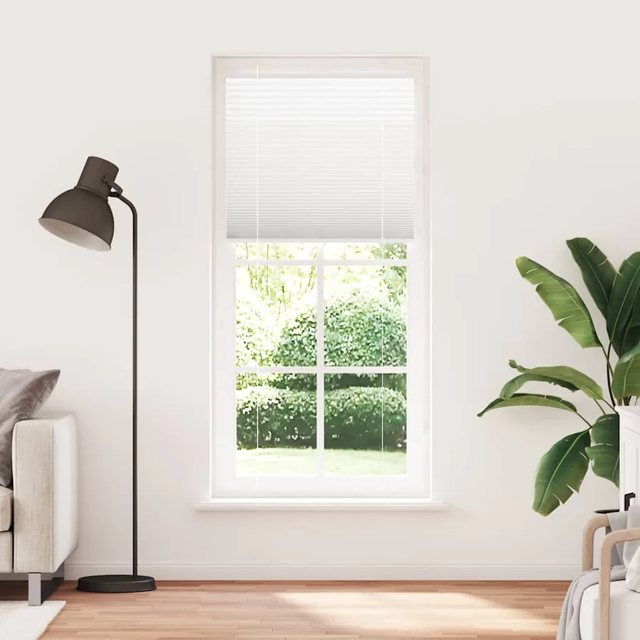 Store plissé blanc 90x200 cm largeur du tissu 89,4 cm polyester - 2