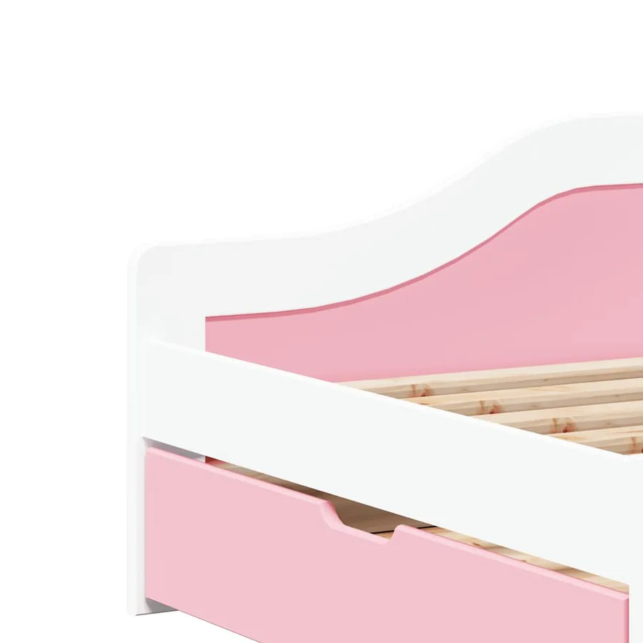 Lit de jour et 2 tiroirs sans matelas IRUN blanc rose 90x200 cm - 9