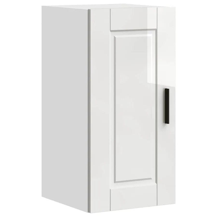 Armoire murale de cuisine Porto blanc brillant bois ingénierie - 2
