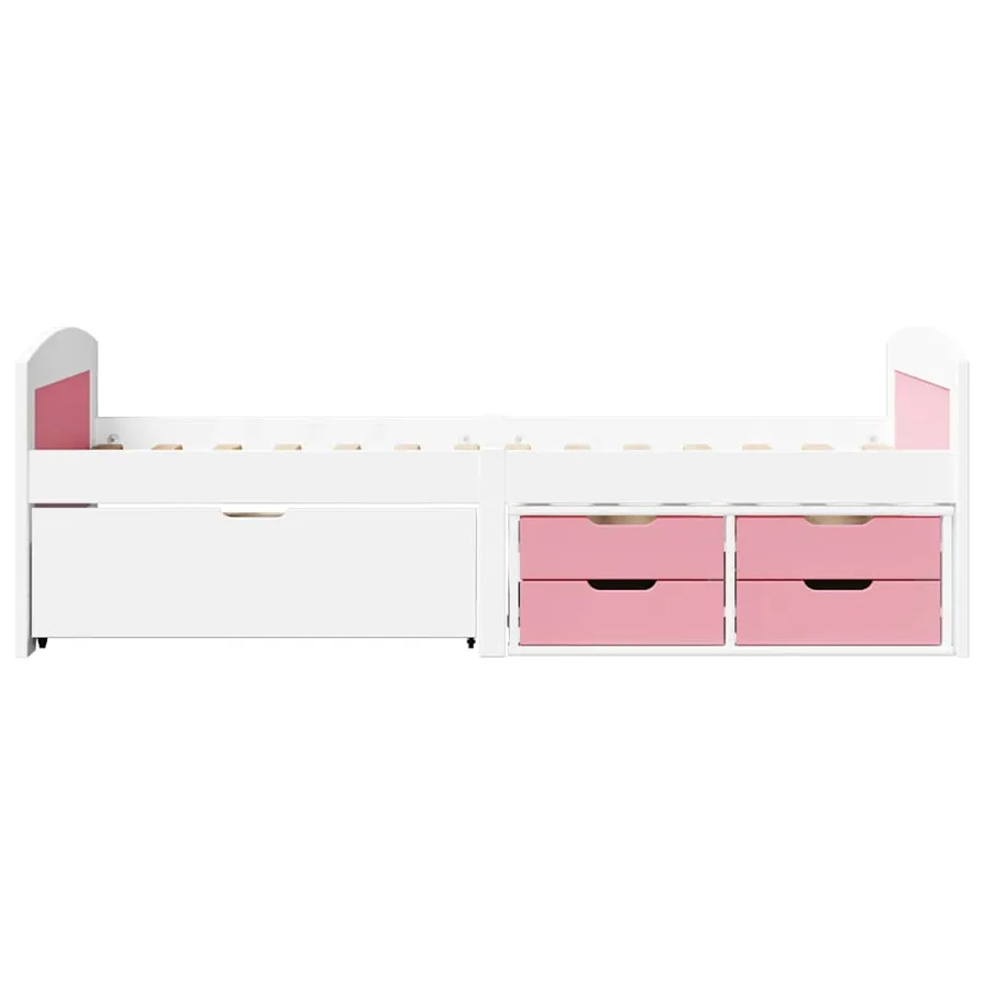 Lit de jour et 5 tiroirs sans matelas IRUN blanc rose 90x200 cm - 5