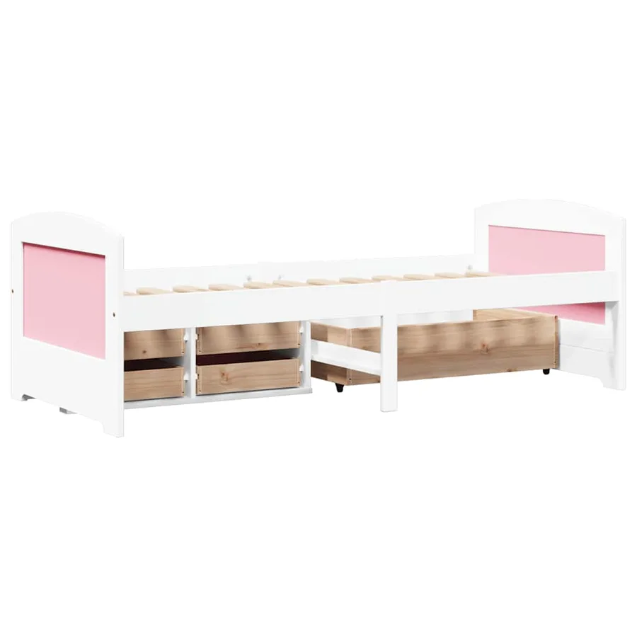 Lit de jour et 5 tiroirs sans matelas IRUN blanc rose 90x200 cm - 8