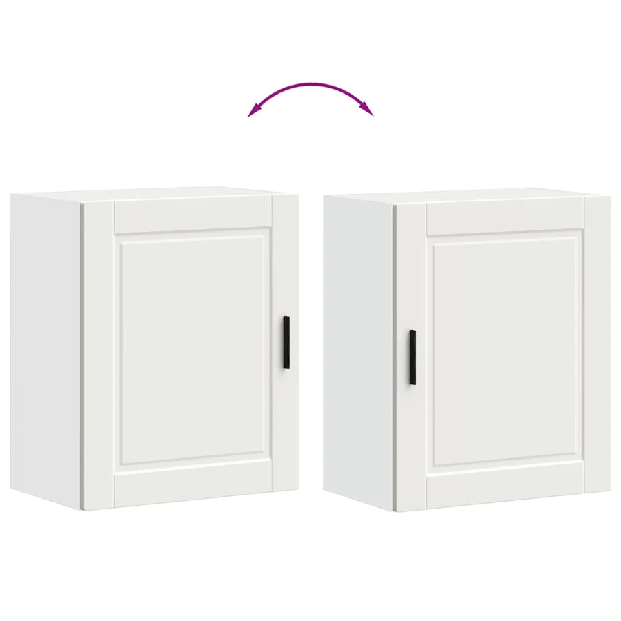 Armoires murales de cuisine 2 pcs Porto blanc bois d'ingénierie - 9