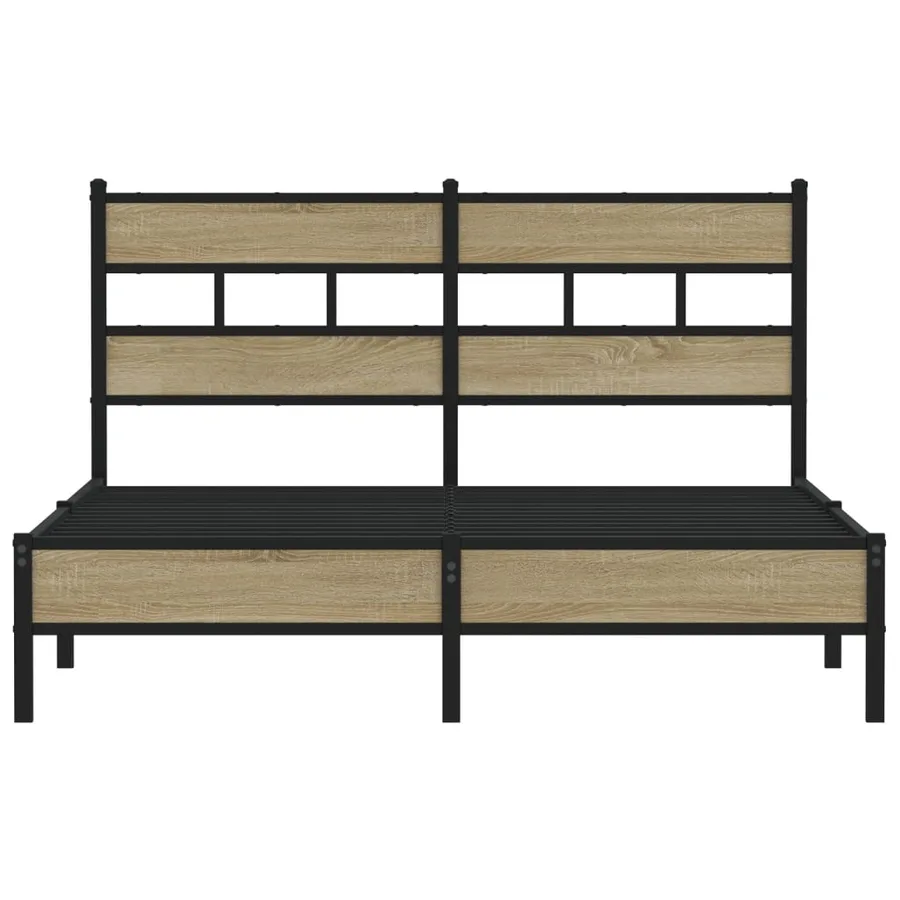 Cadre de lit sans matelas chêne sonoma 140x190 cm - 4