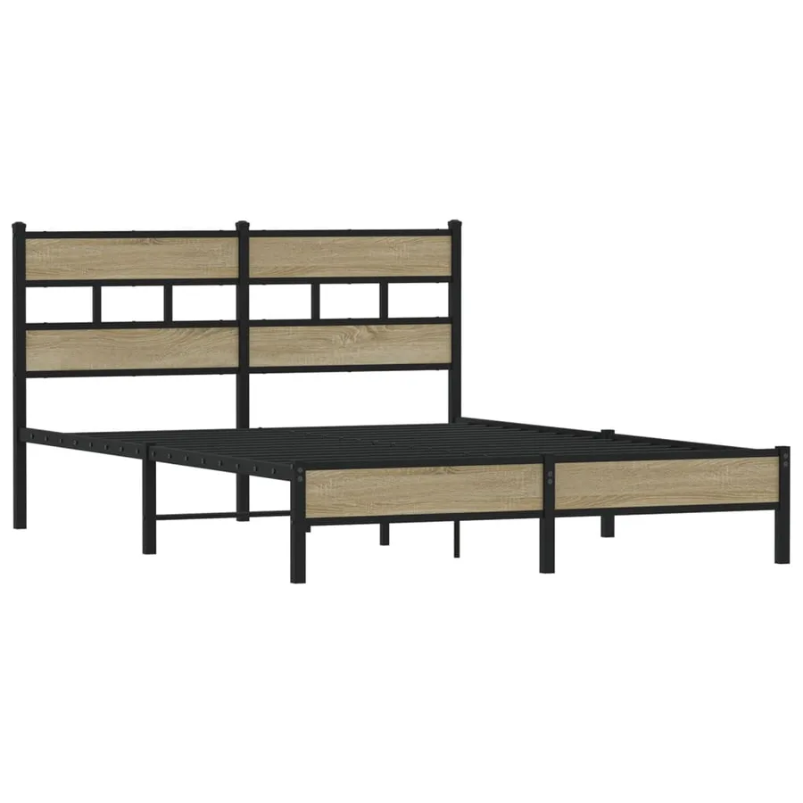 Cadre de lit sans matelas chêne sonoma 150x200 cm - 3