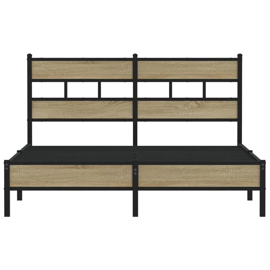 Cadre de lit sans matelas chêne sonoma 150x200 cm - 4