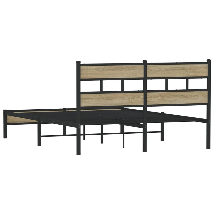 Cadre de lit sans matelas chêne sonoma 150x200 cm - 6